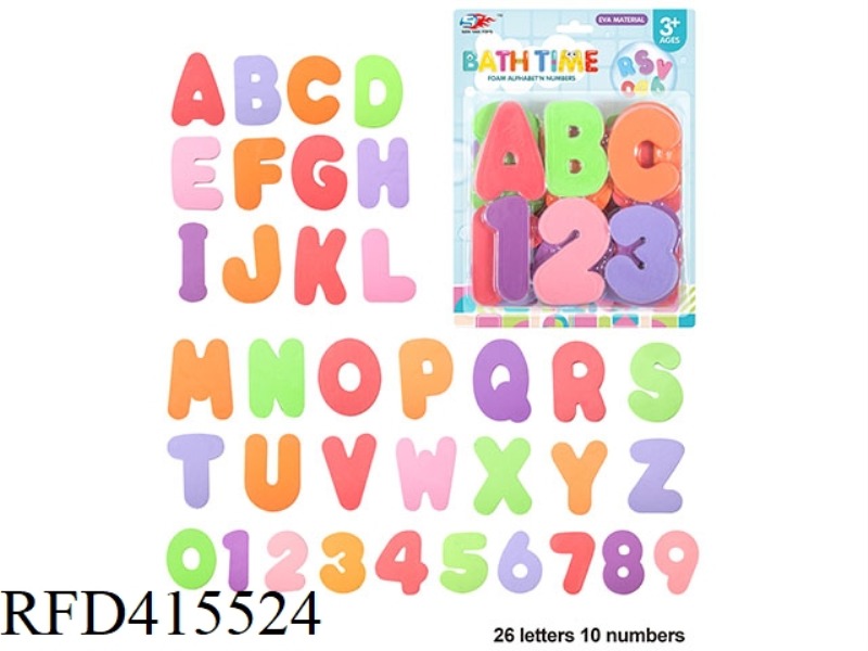 EVA SHOWER LETTER STICKERS (26 LETTERS + 10 NUMBERS)