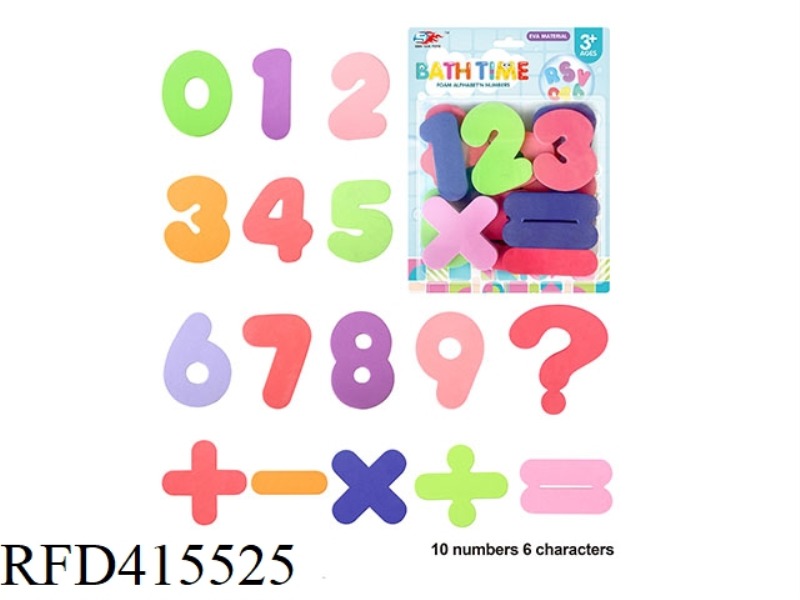 EVA SHOWER LETTER STICKERS (10 NUMBERS + 6 SYMBOLS)