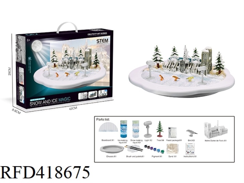 SCIENTIFIC EXPERIMENT SCENE MAKING SNOW-NOTRE DAME DE PARIS