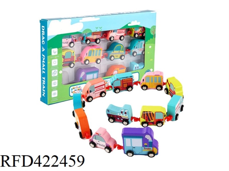 WOODEN CARTOON HAULING TRAIN (TRANSPORTATION)