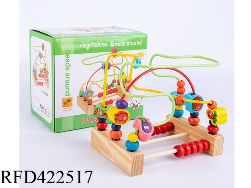 WOODEN MEDIUM VEGETABLE ROUND BEADS