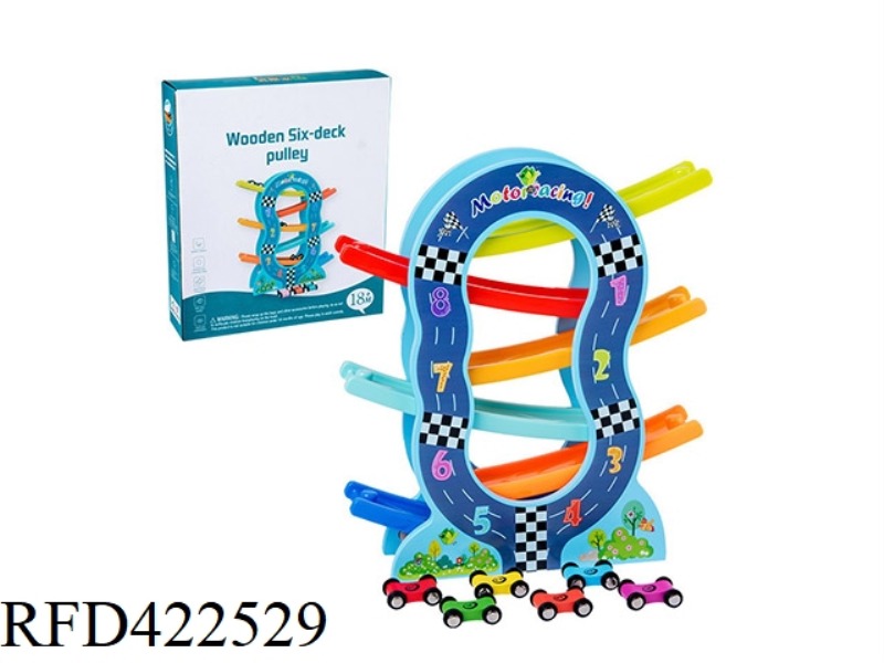 WOODEN NEW O-SHAPED 6-LAYER SLIDE CAR