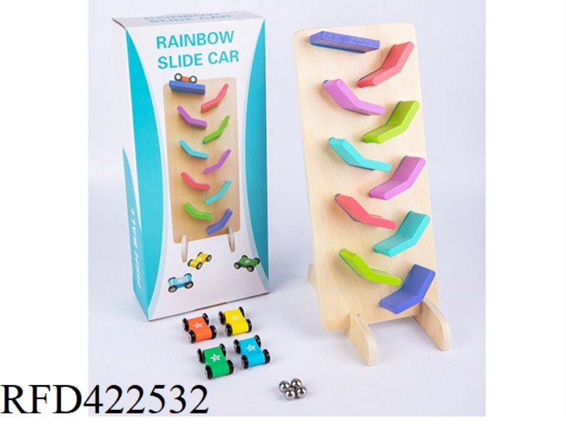 WOODEN FISH BALL RAINBOW CHUTE CAR