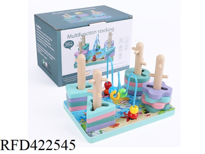 WOODEN MULTIFUNCTIONAL SET OF PILLAR BLOCKS