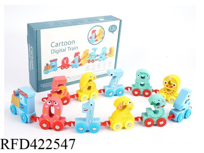 WOODEN CARTOON NUMBER TRAIN