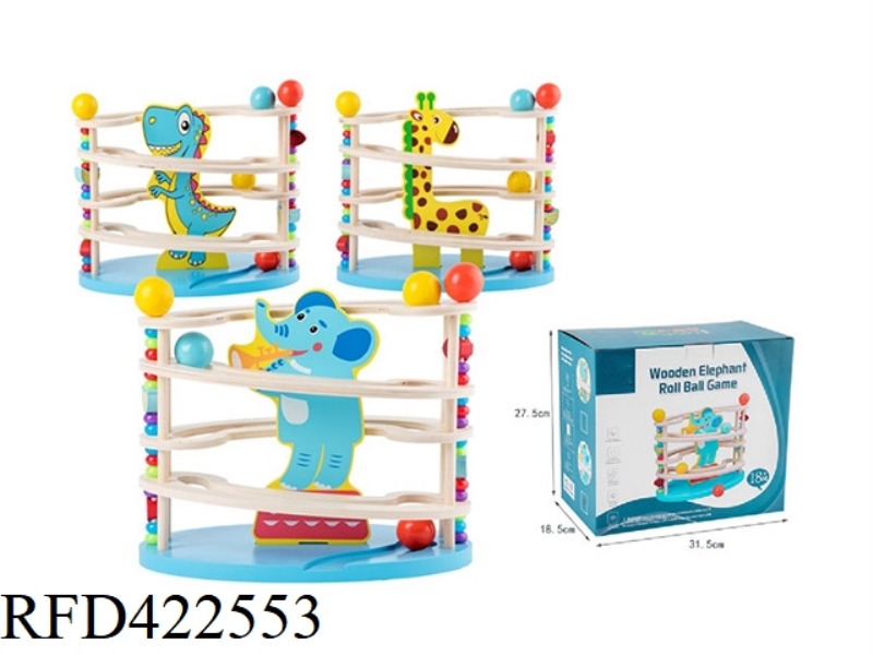 WOODEN ANIMAL BALL TOWER