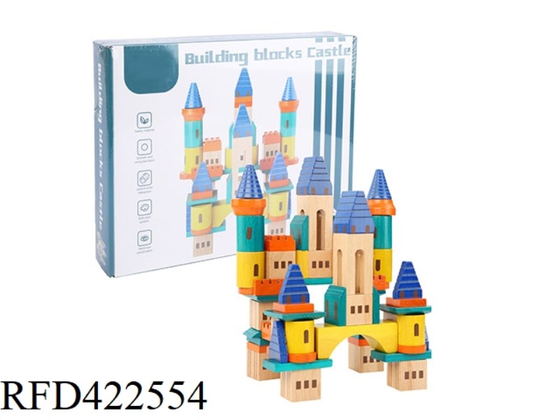 WOODEN CASTLE BLOCKS 69PCS
