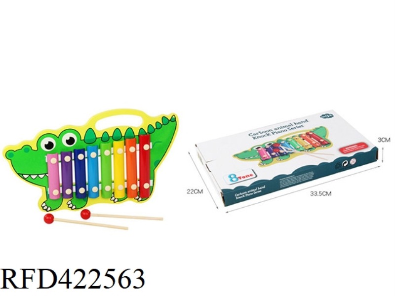 WOODEN CROCODILE OCTAVE KNOCK ON PIANO