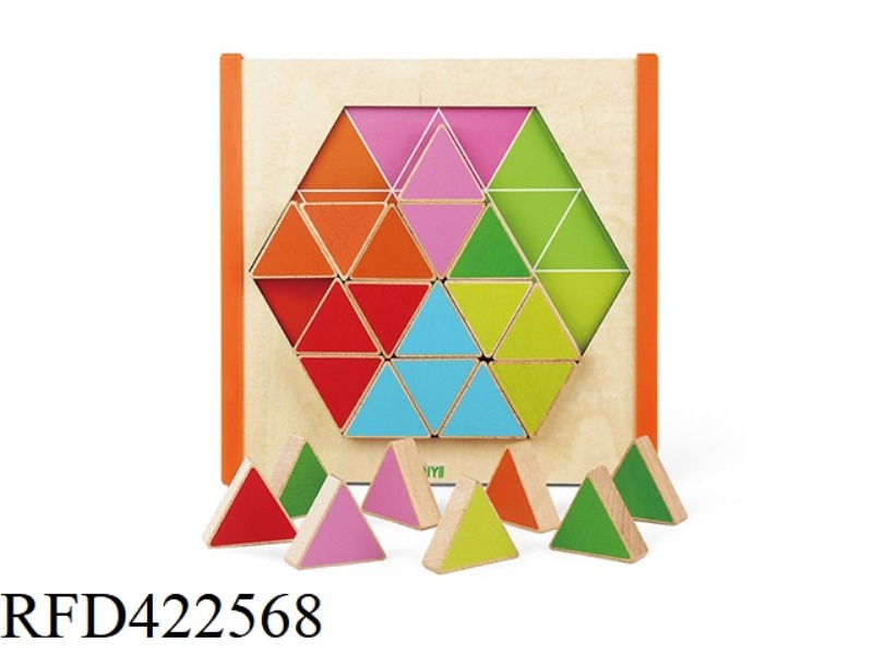 WOODEN HEXAGON MOSAIC PUZZLE