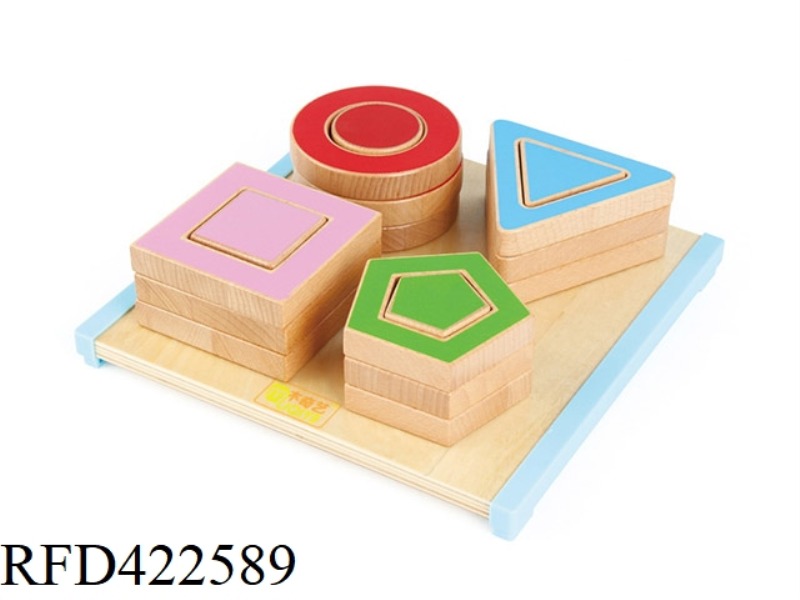 WOODEN GEOMETRIC SHAPE MATCHING BLOCKS