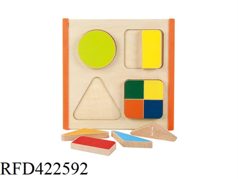 WOODEN GEOMETRIC SHAPE FRACTION GRADING LEARNING BOARD
