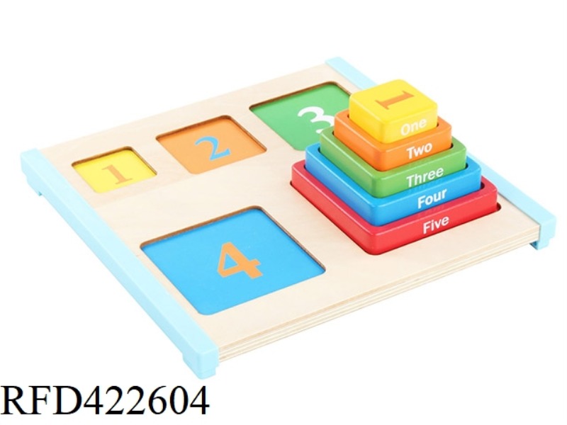 WOODEN NUMBER COLOR SET TOWER GAME BOARD