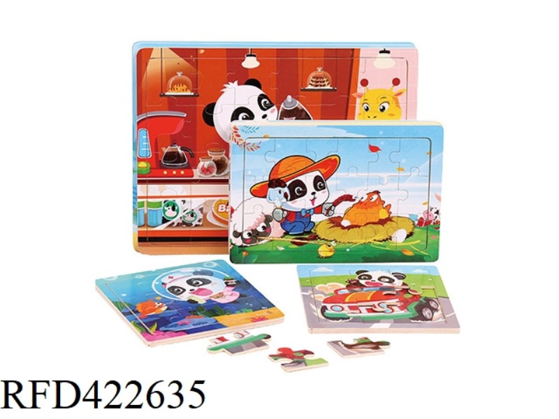 WOODEN BABY BUS PUZZLE 9 PIECES