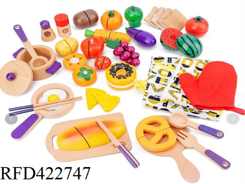 32 PIECES OF WOODEN FRUIT CUTS