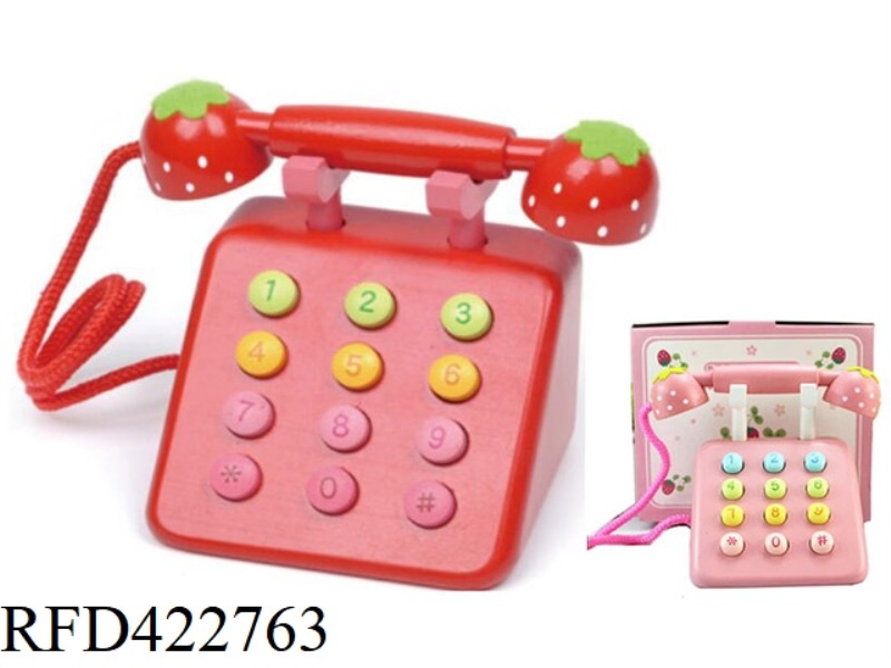 WOODEN SIMULATION TELEPHONE 2 COLORS