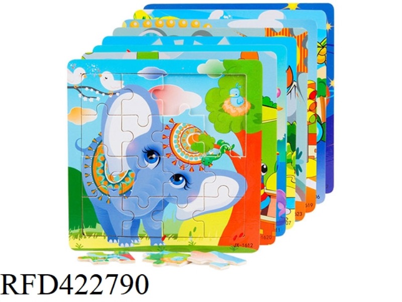 WOODEN PUZZLE 16 PIECES