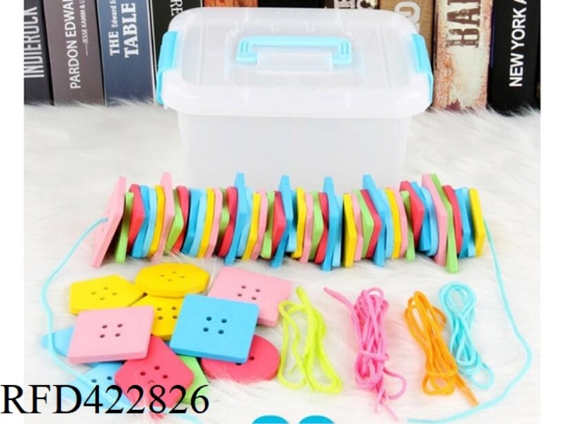 WOODEN 60-PIECE BUTTON STRING STRING