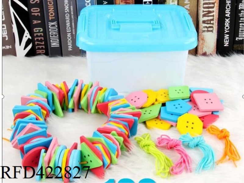 WOODEN 120-PIECE BUTTON STRING STRING