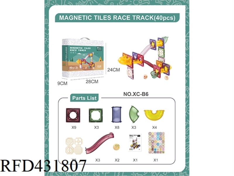MAGNETIC TRACK COLOR WINDOW 40PCS