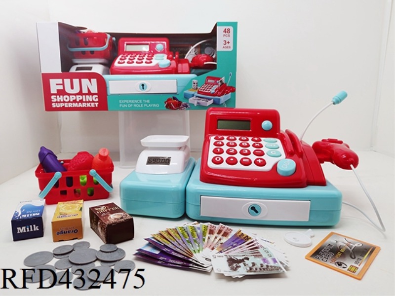 CASH REGISTER WITH WEIGHING PAN