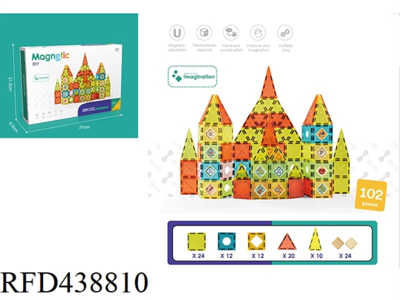 5.5CM COLOR WINDOW MAGNETIC SHEET 102PCS