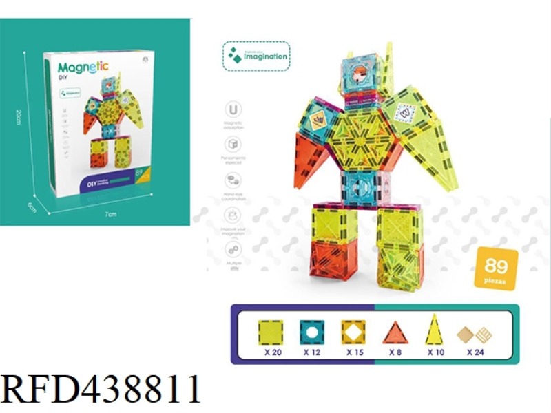 5.5CM COLOR WINDOW MAGNETIC SHEET 89PCS