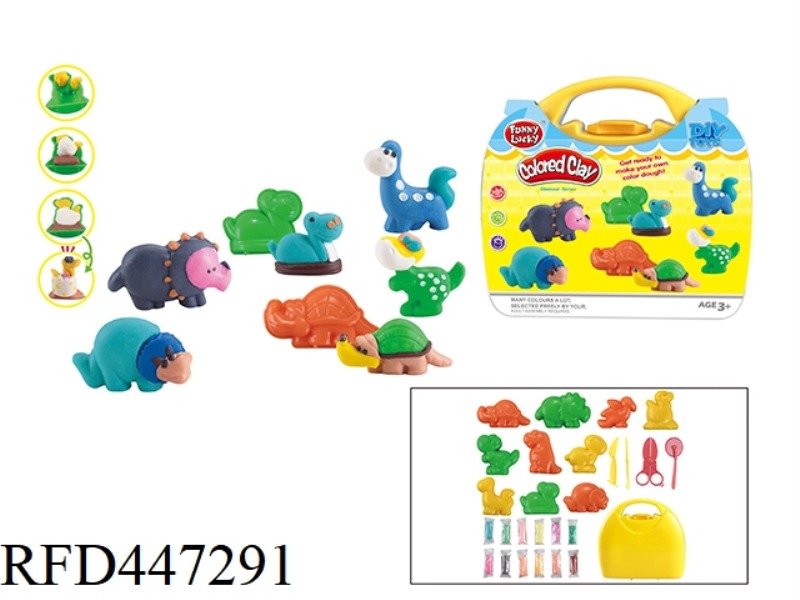 16 DINOSAURS PLUS 12 COLOR CLAY