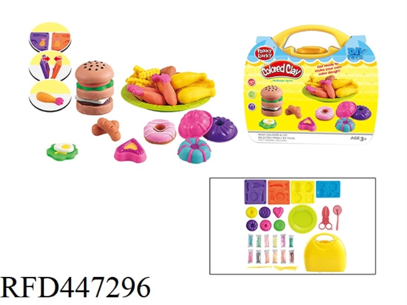 BURGER DONUTS WITH 12 COLOR SLIMES