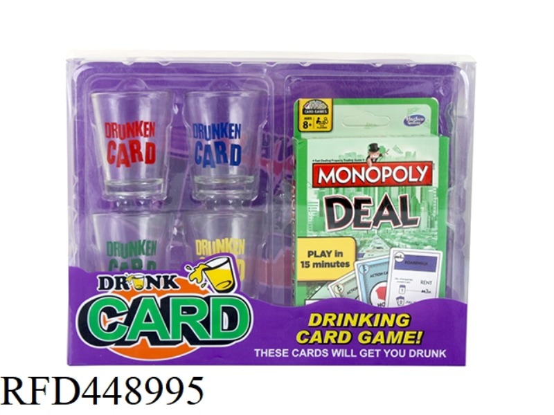 MONOPOLY WINE CUP  (4 CUPS + 1 CARD)