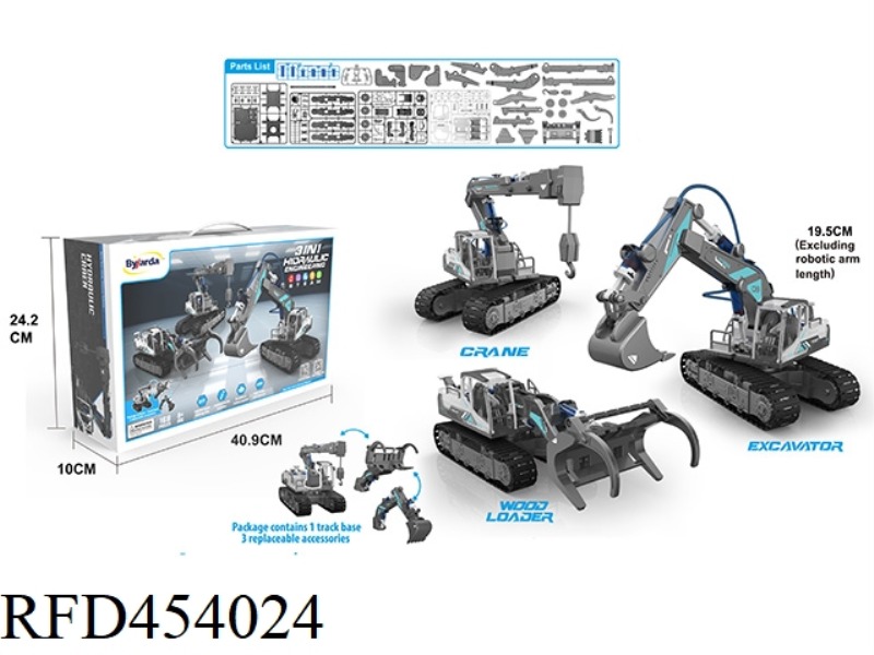 3 IN 1 HYDRAULIC POWER - EXCAVATOR, CRANE, TIMBER LOADER