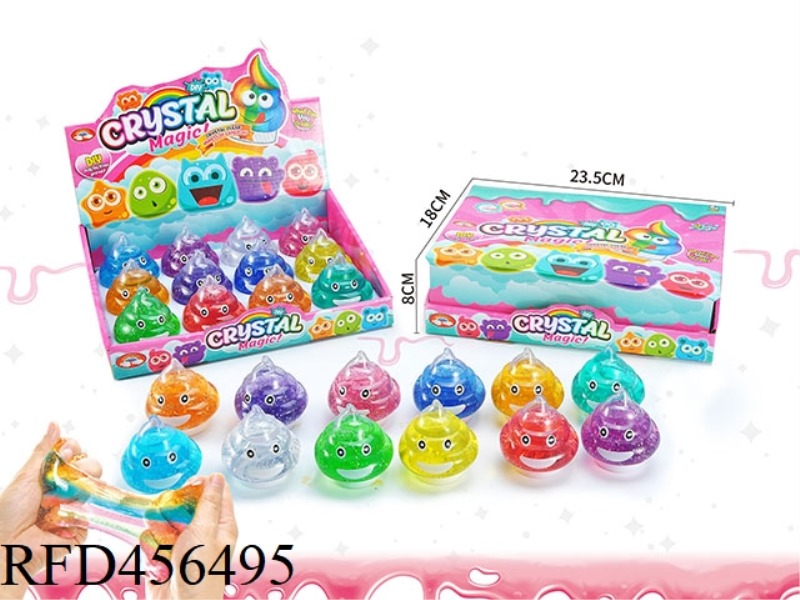 SLIM 12 COLOR BRIGHT PINK TOILET BOTTLE CARTOON BOX CRYSTAL MUD 12PCS