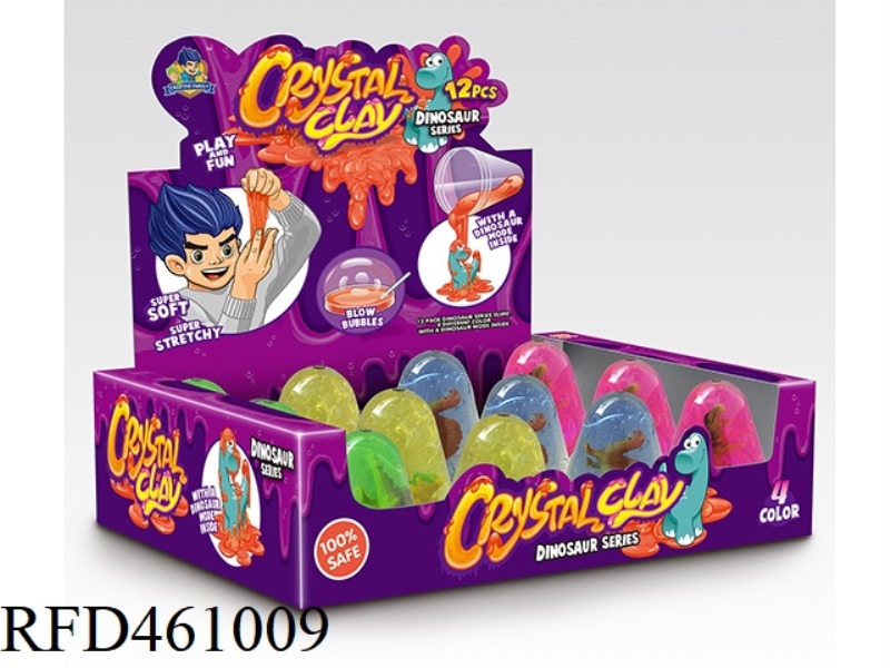 74 CONICAL CUP DINOSAUR CRYSTAL CLAY 12PCS