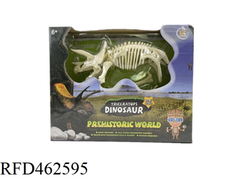 TRICERATOPS IVORY WHITE ASSEMBLABLE DINOSAUR SKELETON