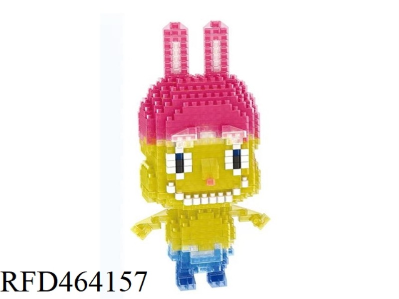 TRANSPARENT PINK AND YELLOW RABBIT