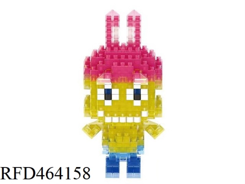 TRANSPARENT PINK YELLOW RABBIT