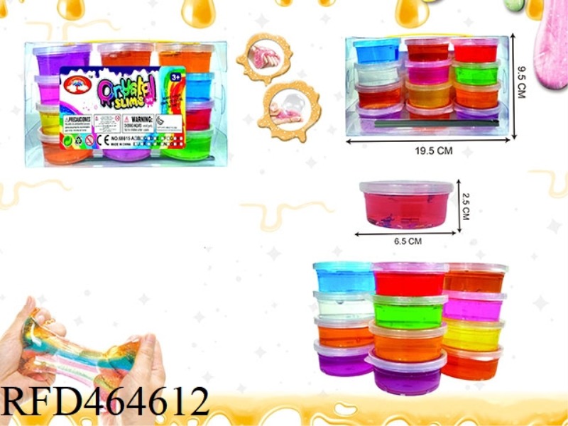 SLIM 12 COLOR TRANSPARENT CRYSTAL MUD