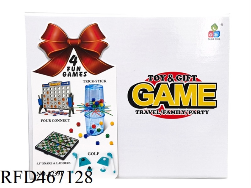 BOARD GAMES 4 IN 1 SET