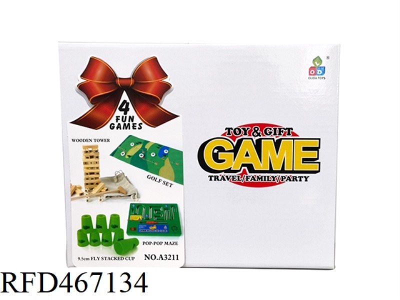 BOARD GAMES 4 IN 1 SET