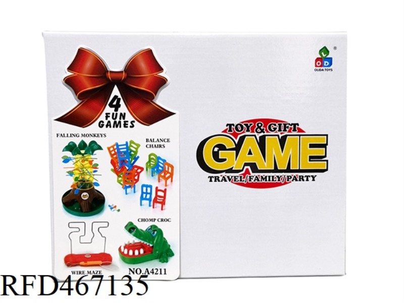 BOARD GAMES 4 IN 1 SET