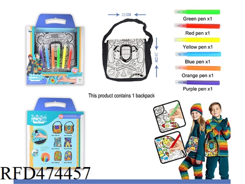 METALLIC GRAFFITI WASHABLE CHILDREN'S SHOULDER CROSSBODY BAG