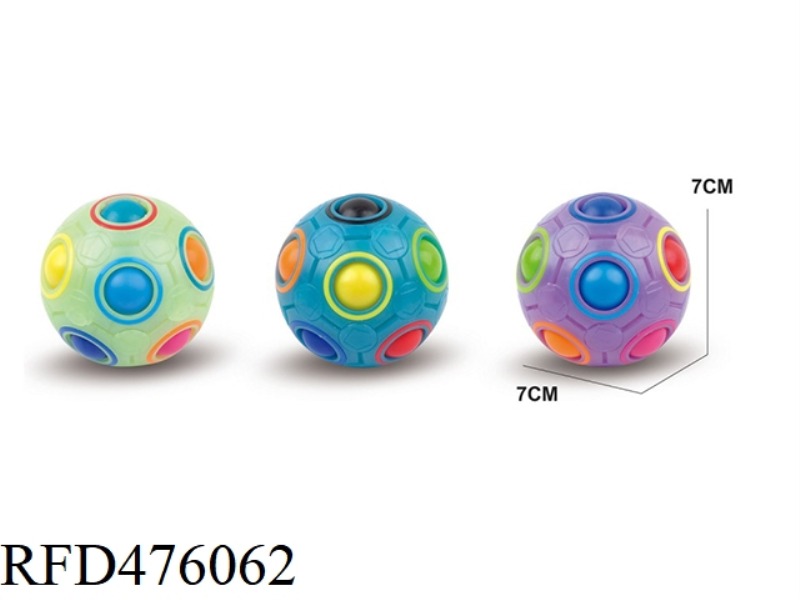 DECOMPRESSION FOOTBALL RAINBOW LUMINOUS CUBE (GREEN, BLUE, PURPLE) 3 COLORS MIXED