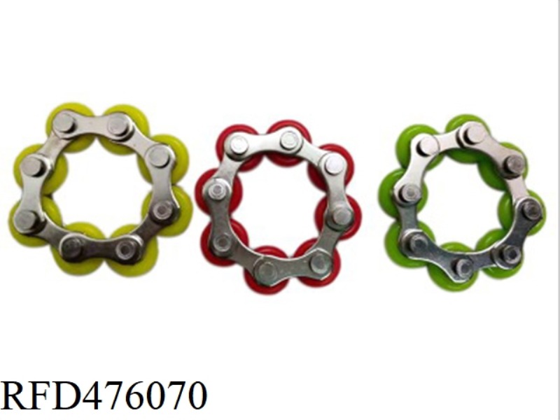 DECOMPRESSION 8-BEAD METAL IRON CHAIN (YELLOW, RED, GREEN) 3 COLORS MIXED