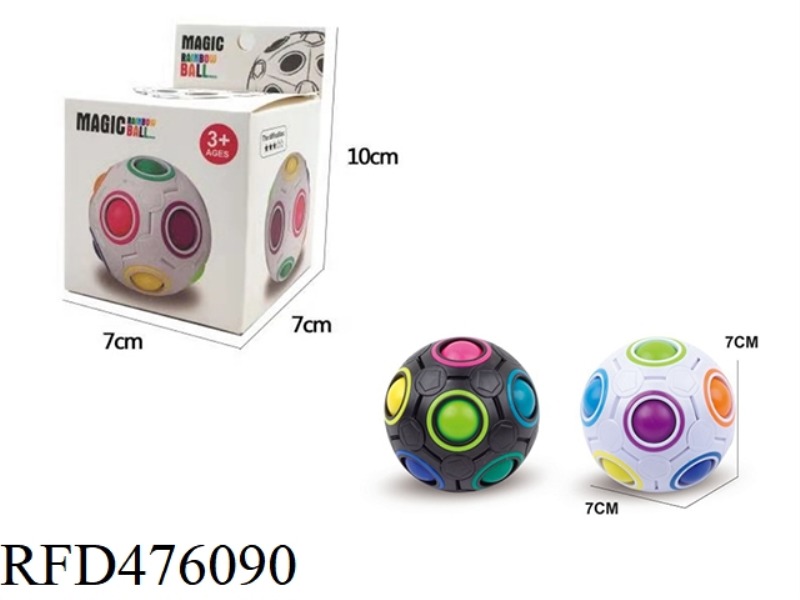 DECOMPRESSION FOOTBALL RAINBOW CUBE (BLACK, WHITE) 2 COLORS MIXED