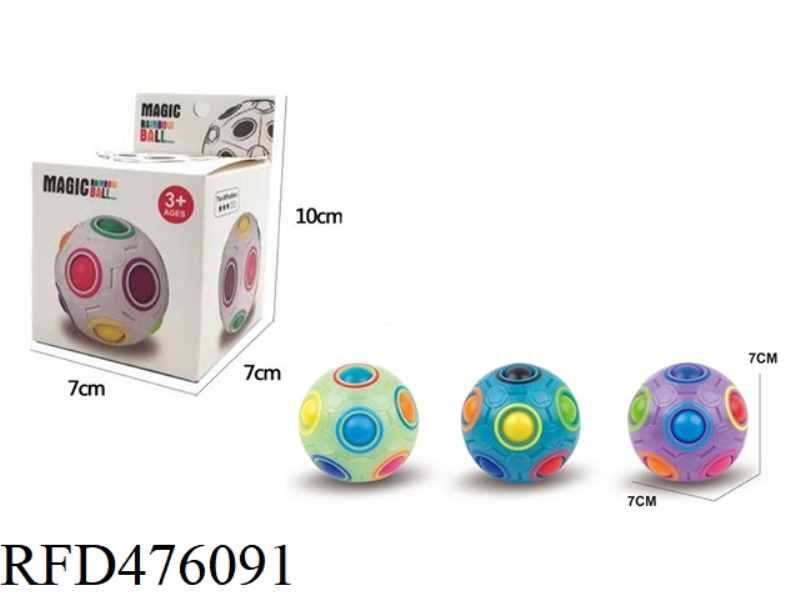 DECOMPRESSION FOOTBALL RAINBOW LUMINOUS CUBE (GREEN, BLUE, PURPLE) 3 COLORS MIXED