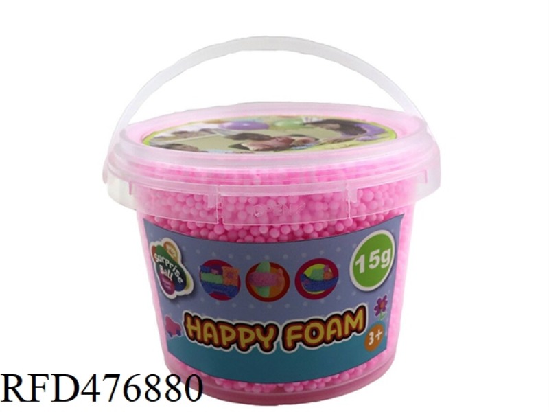 15G FOAM BEADS, 6 COLORS MIXED-PINK/YELLOW/GREEN/PURPLE/ORANGE/BLUE.