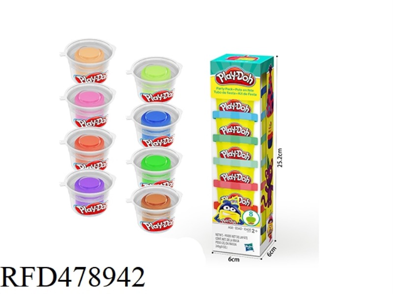 2 OZ COLORED CLAY 8 BOTTLES