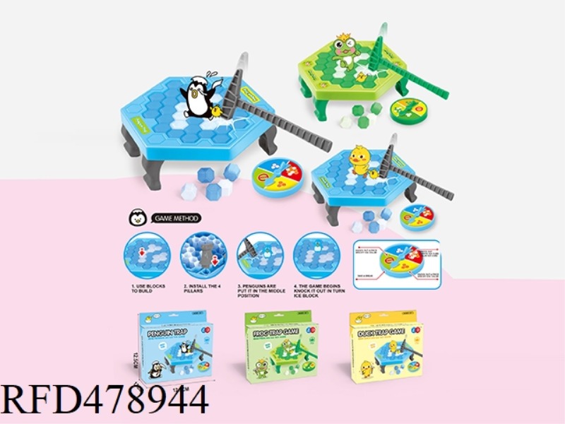 TRUMPET PENGUIN FROG DUCK ICE KNOCKING GAME