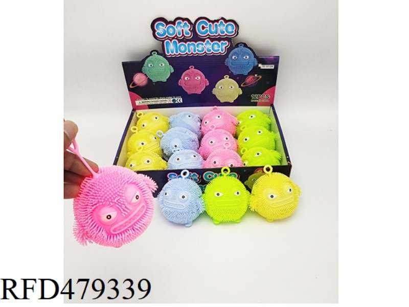 12 GLITTER MONSTER FUZZY BALLS
