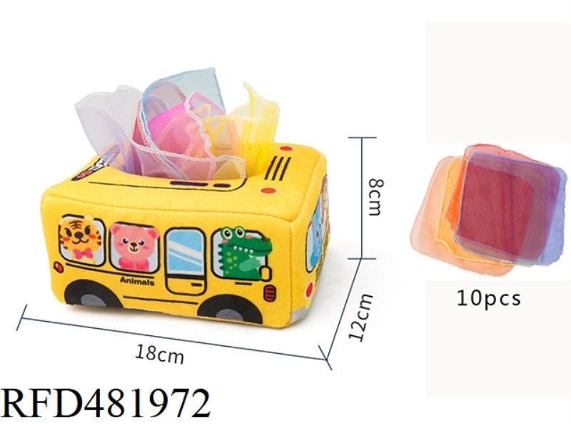 BABY TISSUE BOX YELLOW CAR (10 CLOTH TISSUE )