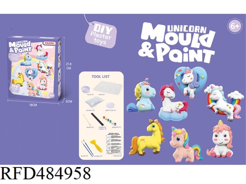 DIY PLASTER PAINTING AND PAINTING (UNICORN)